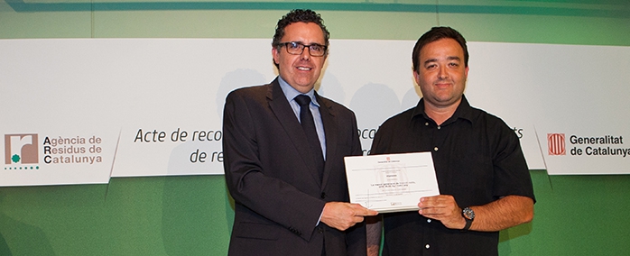 El regidor Medi Ambient, Medi natural i Paisatge urbà de Vilablareix, Jordi Frigola, a l'acte de l'Agència de Residus.