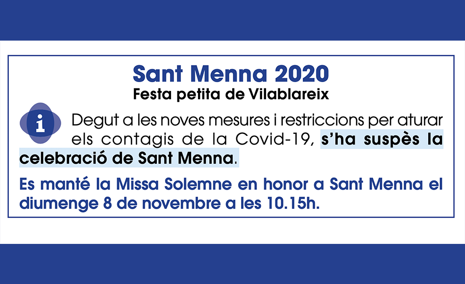 Es suspèn Sant Menna 2020