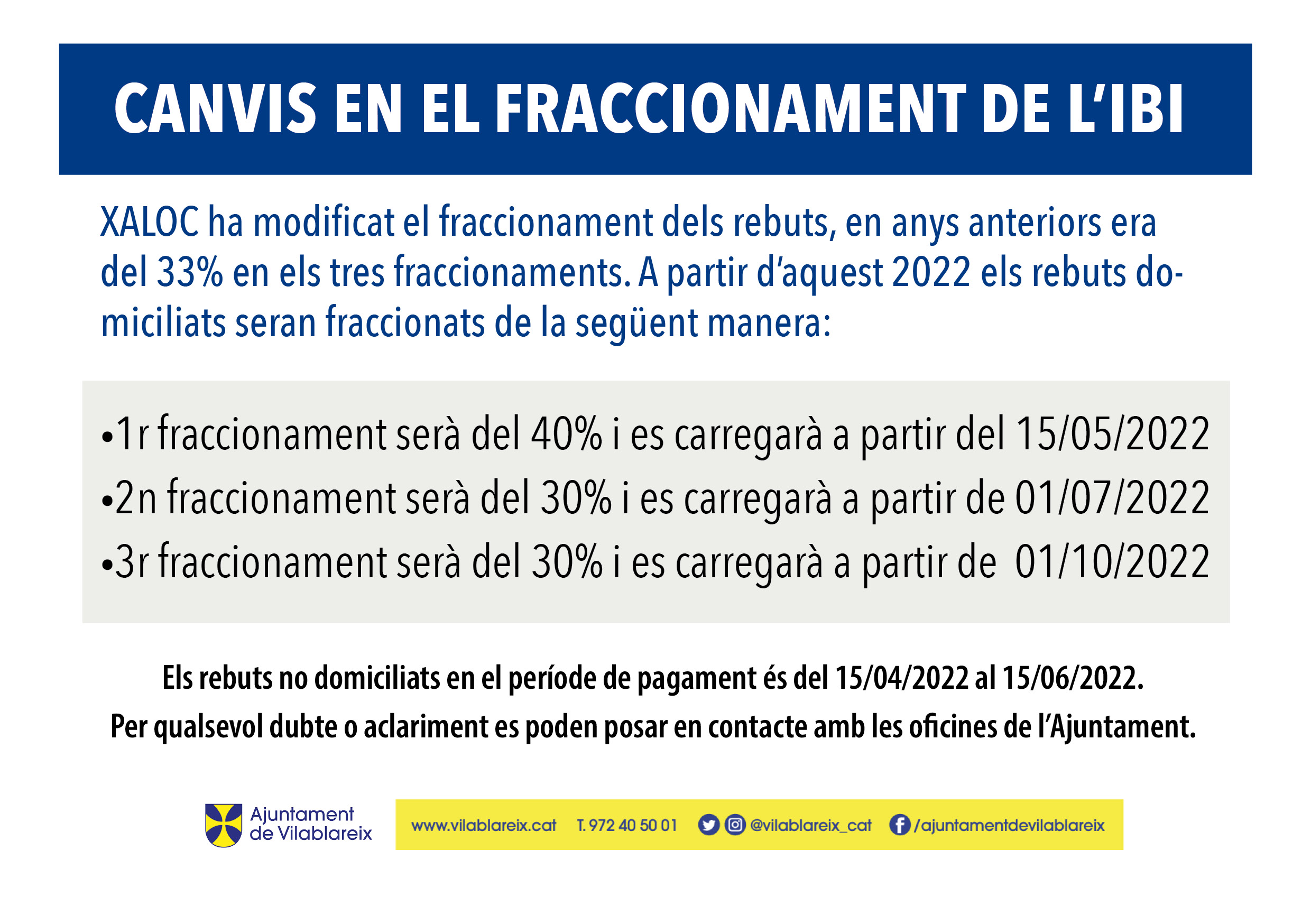 Fraccionament IBI 2022