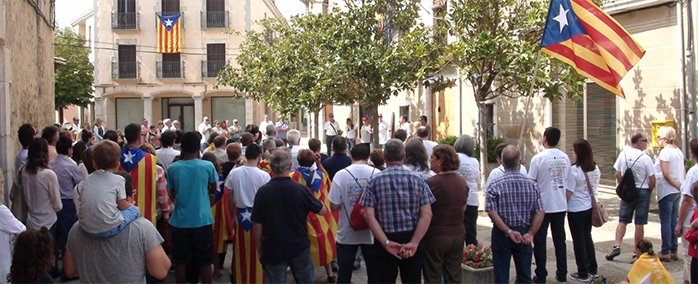 La plaça Perelló de Vilablareix l'11 de setembre de 2015.