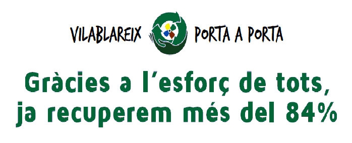 Gràcies a l’esforç de tots, ja recuperem més del 84%.