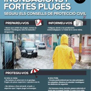 Cartell inundacions i fortes pluges