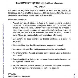 Ban alcaldia Sant Joan 2020