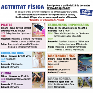 Inscripcions activitats físiques