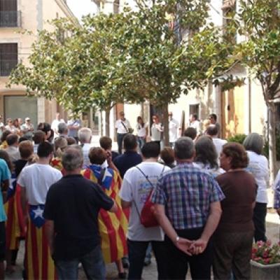 La plaça Perelló de Vilablareix l'11 de setembre de 2015.