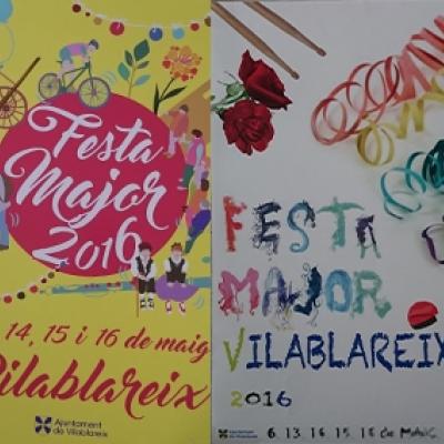 Algunes de les propostes que s'han presentat per ser el cartell de la Festa Major de Vilablareix de 2016.