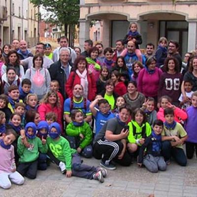 Fotografia de família d'un dels grups abans de l'inici de la caminada.