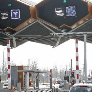 L'entrada a l'AP7 per Girona sud.